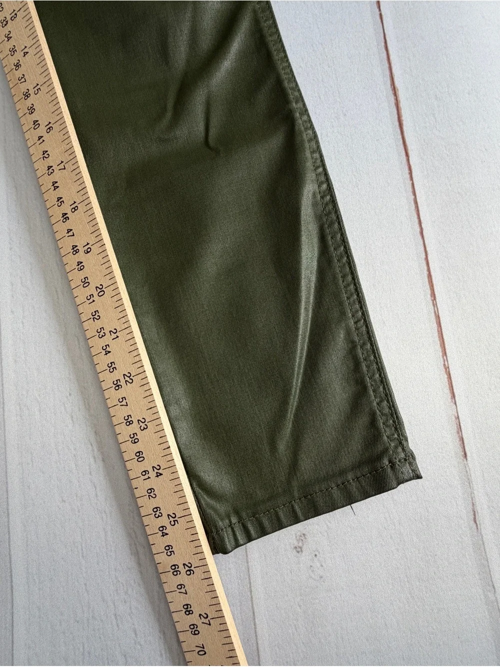 KUT From The Kloth Olive Green Faux Leather Coated Skinny Pants Size 6 - Picture 10 of 11